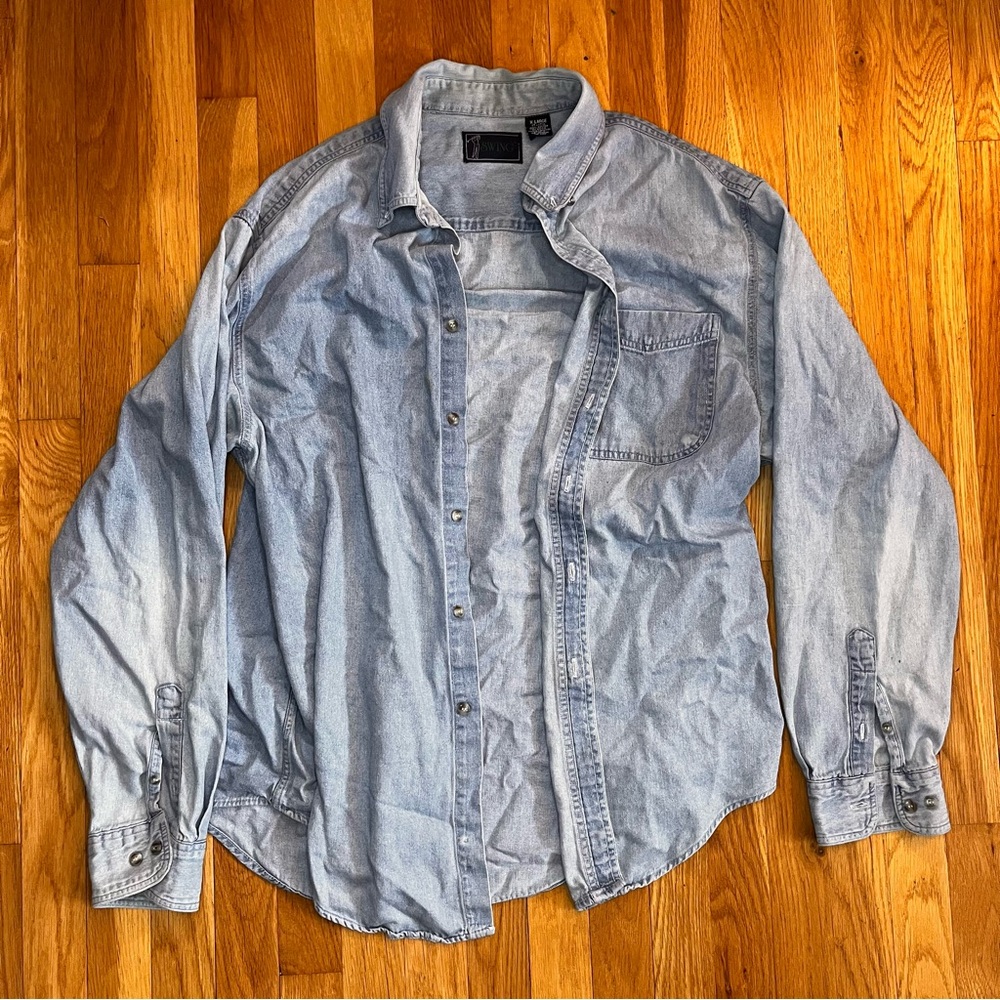 Vintage Swing Light Blue Denim Shirt